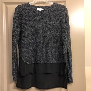 Madewell Black XS Sweater with Hi Lo Hem